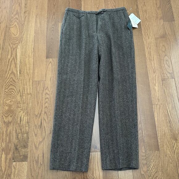 Lauren by Ralph Lauren Pants - Lauren Ralph Lauren Wool Pants Chestnut‎ Brown Herringbone Women Size 14 NWT